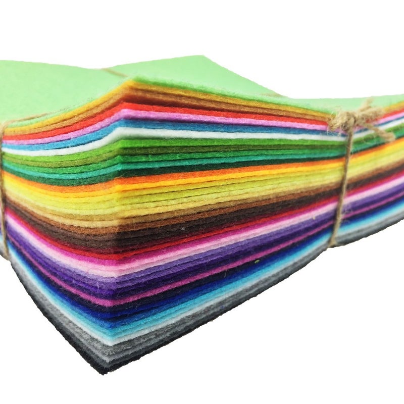 flic-flac 42pcs 8" x8â€œ (20x20cm) Felt Fabric Sheet Assorted Color Felt Pack DIY Craft Squares Nonwoven - Image 5